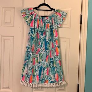 Lilly Pulitzer off the Shoulder Dress in Sail Away